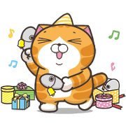 Lan Lan Cat: Party Time! Sticker for LINE & WhatsApp | ZIP: GIF & PNG
