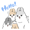 Machiko Rabbit: Hopping Out! Sticker for LINE & WhatsApp | ZIP: GIF & PNG