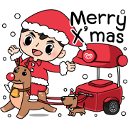 Merry X'mas and Happy NY with Wall's Man Sticker for LINE & WhatsApp | ZIP: GIF & PNG