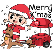 Merry X Mas And Happy Ny With Wall S Man Sticker For Line Whatsapp Telegram Android Iphone Ios