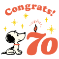 PEANUTS celebrating 70 years Sticker for LINE & WhatsApp | ZIP: GIF & PNG