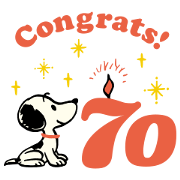 PEANUTS celebrating 70 years Sticker for LINE & WhatsApp | ZIP: GIF & PNG
