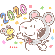 Snoopy CNY Custom Stickers (2020) Snoopy CNY Custom Stickers Sticker for LINE & WhatsApp | ZIP: GIF & PNG