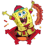 SpongeBob SquarePants CNY Stickers Sticker for LINE & WhatsApp | ZIP: GIF & PNG