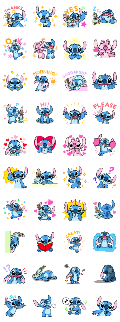 Stitch: Fun Politeness Line Sticker GIF & PNG Pack: Animated & Transparent No Background | WhatsApp Sticker