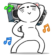 White Weird Cat: Daily Movements Sticker for LINE & WhatsApp | ZIP: GIF & PNG