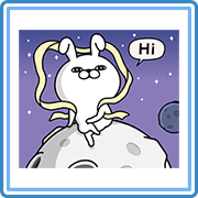 YOSISTAMP-Rabbit 100% Moon Stickers Sticker for LINE & WhatsApp | ZIP: GIF & PNG