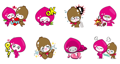 momo co & Dr. kiwi -LOVE Story Line Sticker GIF & PNG Pack: Animated & Transparent No Background | WhatsApp Sticker