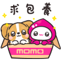 momoco × Corgi KaKa acting cute Sticker for LINE & WhatsApp | ZIP: GIF & PNG
