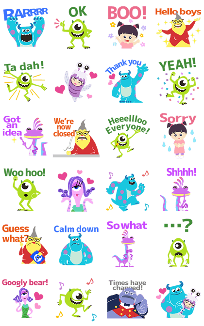 Animated Monsters, Inc. Line Sticker GIF & PNG Pack: Animated & Transparent No Background | WhatsApp Sticker
