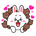Brown & Cony's Eternal Love Sticker for LINE & WhatsApp | ZIP: GIF & PNG
