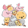Disney Tsum Tsum Moves (Freehand Style) Sticker for LINE & WhatsApp | ZIP: GIF & PNG