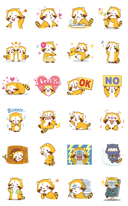Happy ☆ RASCAL Animated Stickers Line Sticker GIF & PNG Pack: Animated & Transparent No Background | WhatsApp Sticker