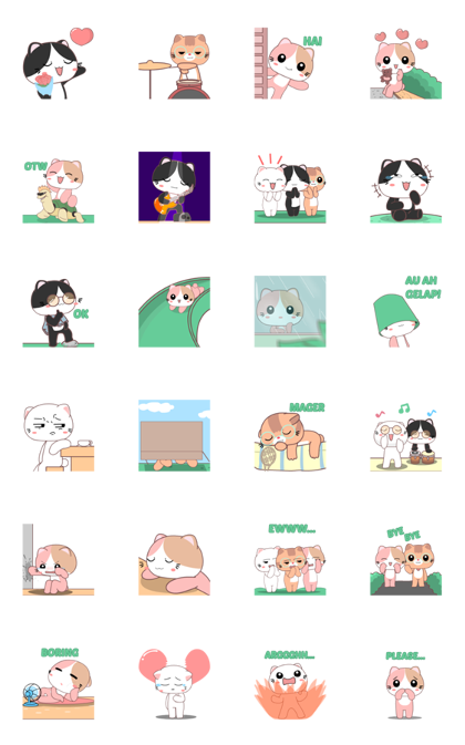 Kocheng Squad: Animated Line Sticker GIF & PNG Pack: Animated & Transparent No Background | WhatsApp Sticker