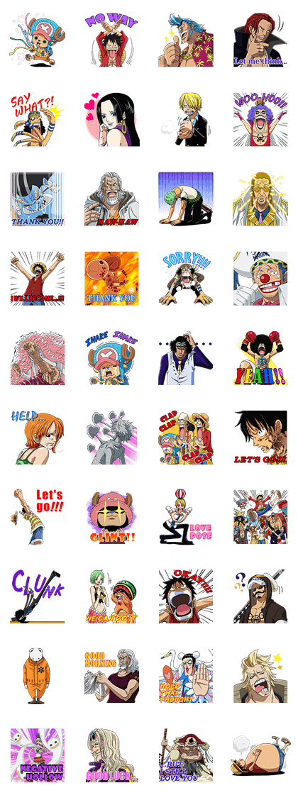 ONE PIECE SECOND SERIES Line Sticker GIF & PNG Pack: Animated & Transparent No Background | WhatsApp Sticker