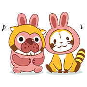PokoPoko & Rascal Tie-Up Stickers! PokoPoko & Rascal Tie-Up Stickers! Sticker for LINE & WhatsApp | ZIP: GIF & PNG