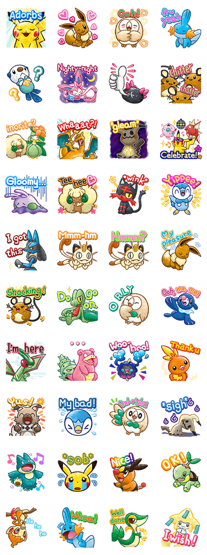 Pokémon Chat Pals 2 Line Sticker GIF & PNG Pack: Animated & Transparent No Background | WhatsApp Sticker