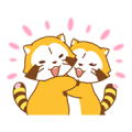 Rascal and Lily: Raccoons in Love Sticker for LINE & WhatsApp | ZIP: GIF & PNG