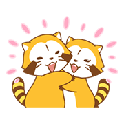 Rascal and Lily: Raccoons in Love Sticker for LINE & WhatsApp | ZIP: GIF & PNG