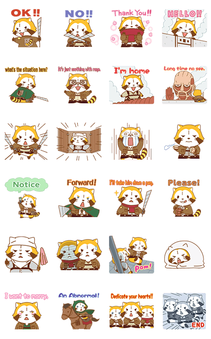 Rascal × Attack on Titan Line Sticker GIF & PNG Pack: Animated & Transparent No Background | WhatsApp Sticker