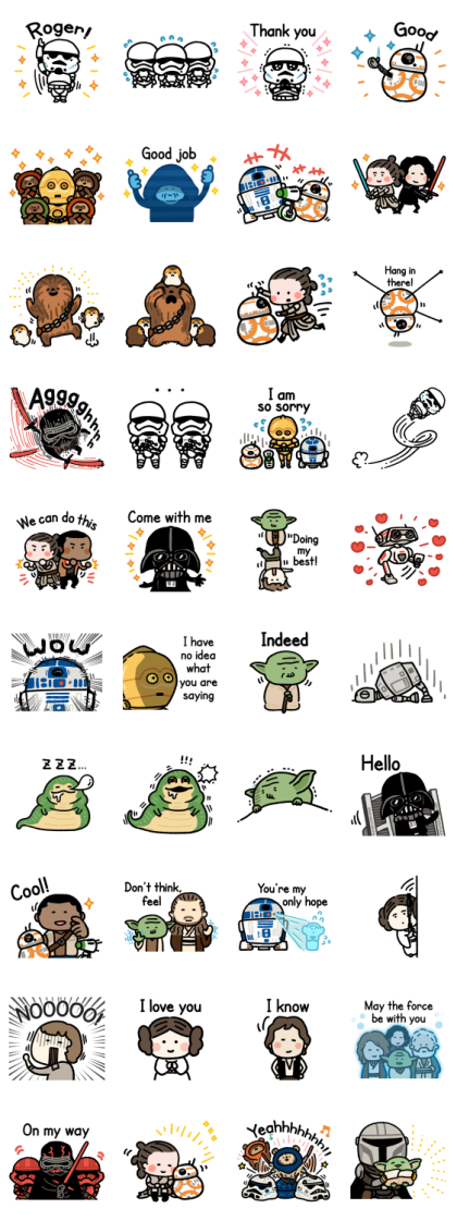 Star Wars Stickers by Kanahei Line Sticker GIF & PNG Pack: Animated & Transparent No Background | WhatsApp Sticker