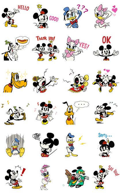 The New Mickey Mouse Cartoon Series! Line Sticker GIF & PNG Pack: Animated & Transparent No Background | WhatsApp Sticker