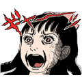 Umezz Screaming and Writhing! Sticker for LINE & WhatsApp | ZIP: GIF & PNG
