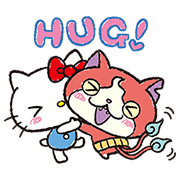YO-KAI WATCH × Sanrio characters YO-KAI WATCH×Sanrio characters Sticker for LINE & WhatsApp | ZIP: GIF & PNG