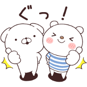 Cute White Dogs × SHIROKUMA Cute White Dogs × SHIROKUMA Sticker for LINE & WhatsApp | ZIP: GIF & PNG