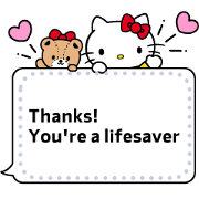 Hello Kitty Message Stickers Sticker for LINE & WhatsApp | ZIP: GIF & PNG