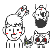 Jie Jie & Uncle Cat Climatic: First Try Sticker for LINE & WhatsApp | ZIP: GIF & PNG