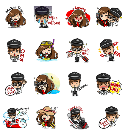 AirAsia Holiday Extravaganza (Malaysian ver.) Line Sticker GIF & PNG Pack: Animated & Transparent No Background | WhatsApp Sticker