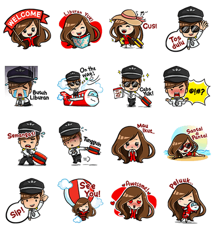 AirAsia Holiday Extravaganza (Indonesian ver.) Line Sticker GIF & PNG Pack: Animated & Transparent No Background | WhatsApp Sticker
