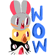 Bright and Happy friends Bright and Happy friends Sticker for LINE & WhatsApp | ZIP: GIF & PNG