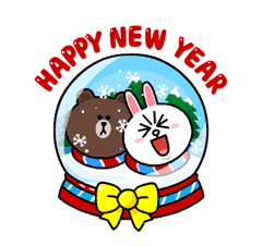 Brown & Cony's Snug Winter Date Sticker for LINE & WhatsApp | ZIP: GIF & PNG