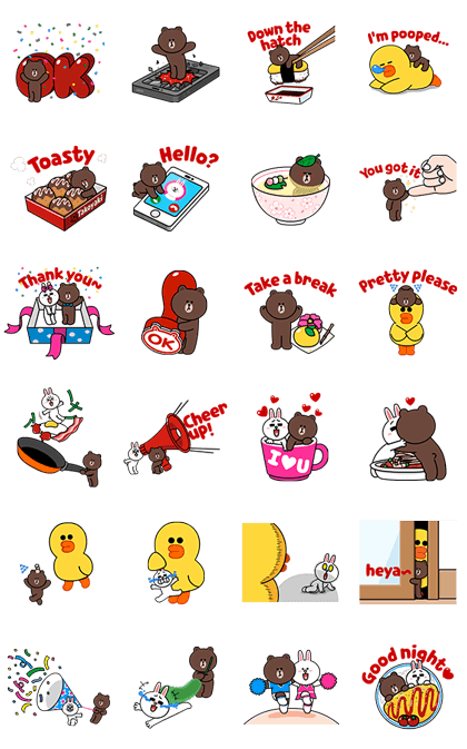 Brown and Cony Fun Size Pack Line Sticker GIF & PNG Pack: Animated & Transparent No Background | WhatsApp Sticker