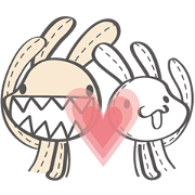 Foufou Bunny: All We Need Is Love Sticker for LINE & WhatsApp | ZIP: GIF & PNG