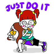 Just Do It Sticker for LINE & WhatsApp | ZIP: GIF & PNG
