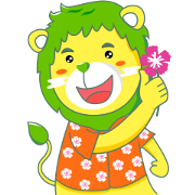 Lion-kun : Let's splash happiness! Sticker for LINE & WhatsApp | ZIP: GIF & PNG