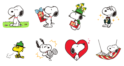 Snoopy × Pocky It's Go Time! Line Sticker GIF & PNG Pack: Animated & Transparent No Background | WhatsApp Sticker