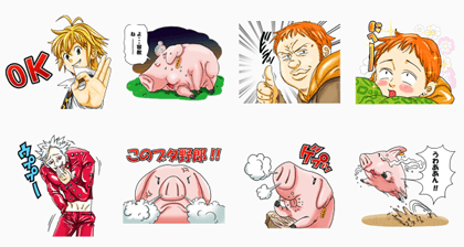 The Seven Deadly Sins (FREE ver.) Line Sticker GIF & PNG Pack: Animated & Transparent No Background | WhatsApp Sticker