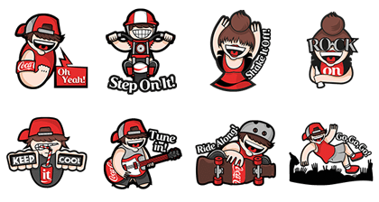 You Rock (Coca-Cola) Line Sticker GIF & PNG Pack: Animated & Transparent No Background | WhatsApp Sticker