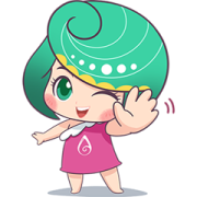 AOVA Abalone pretty girl Sticker for LINE & WhatsApp | ZIP: GIF & PNG
