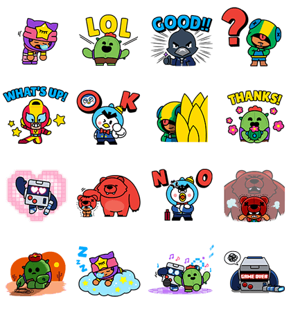 Brawl Stars Zany Action Sticker Pack Sticker For Line Whatsapp Telegram Android Iphone Ios - pins de brawl stars png