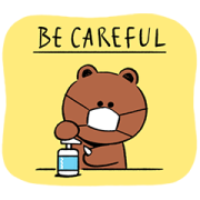 BROWN Infection Prevention Stickers Sticker for LINE & WhatsApp | ZIP: GIF & PNG