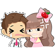 Cherry's Dramatic Date Cherry's Dramatic Date Sticker for LINE & WhatsApp | ZIP: GIF & PNG