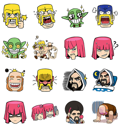 Clash of Clans Line Sticker GIF & PNG Pack: Animated & Transparent No Background | WhatsApp Sticker