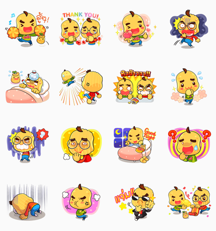 Coolest Buddies "Khun Reab & Khun Hyak" Line Sticker GIF & PNG Pack: Animated & Transparent No Background | WhatsApp Sticker