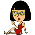 Gigi the Pomelo Girl Sticker for LINE & WhatsApp | ZIP: GIF & PNG