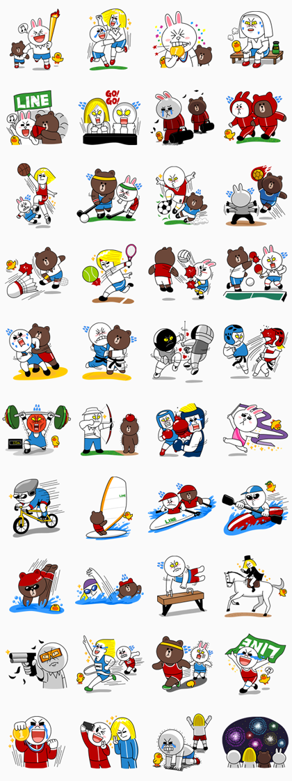 LINE All Star Summer Games! Line Sticker GIF & PNG Pack: Animated & Transparent No Background | WhatsApp Sticker
